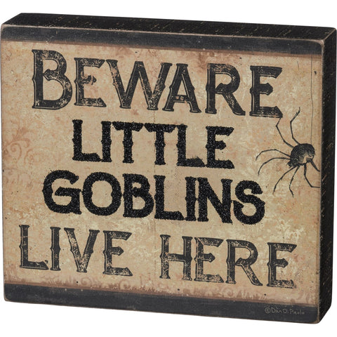 HALLOWEEN - Box Sign "Little Goblins"