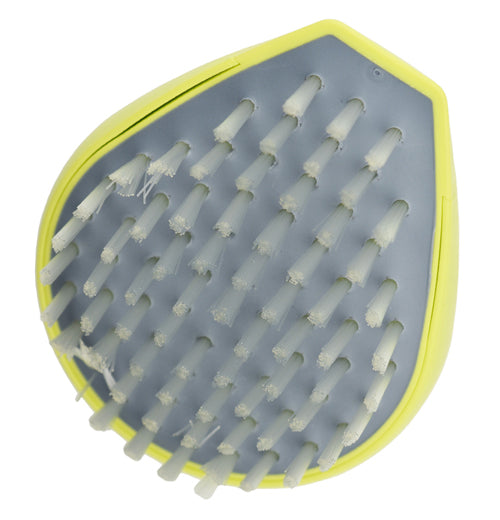 This is the inside of the palm brush with white bristles.