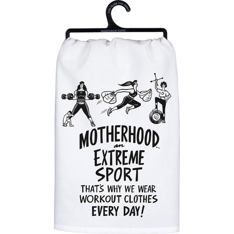 "Motherhood An Extreme Sport" Dish Towel