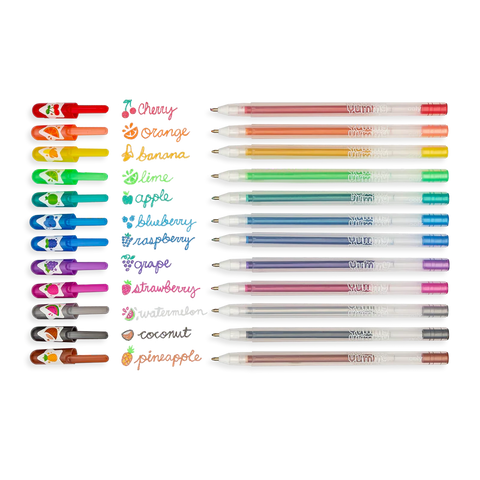 Yummy Yummy Scented Colored Glitter Gel Pens 2.0, set of 12