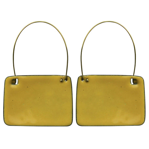 Rounded Trapezoid Earrings, "Yellow"