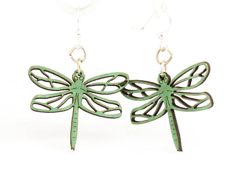 Dragonfly Blossoms Earrings: Emerald