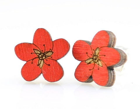 Cherry Blossom Stud Earrings: As pictured