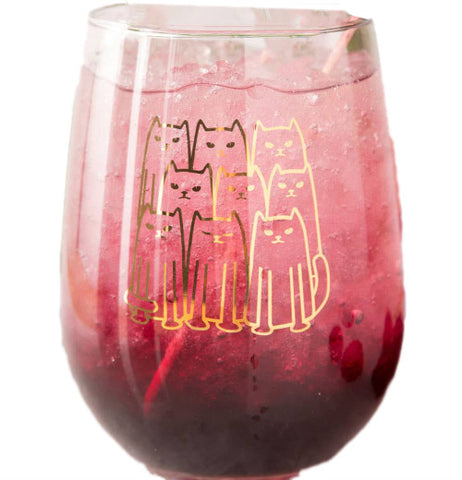 Cats Stemless Wine Glass