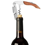 The corkscrew is shown removing the cork on a wine bottle.