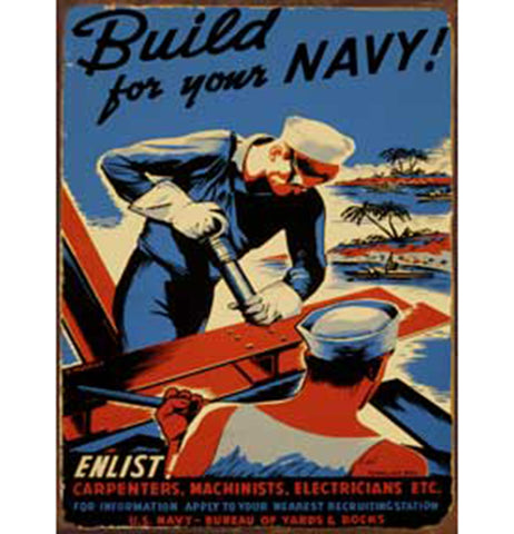 Enlist Navy Tin Sign