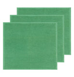 Three green bar mop tea towels with a ripple texture.