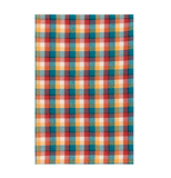 The towel with the teal, red, orange, and white checkered pattern is shown individually.
