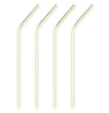 These 4 stainless steel straws come in a golden color.
