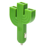 Green cactus with three stems with USB ports at the top.