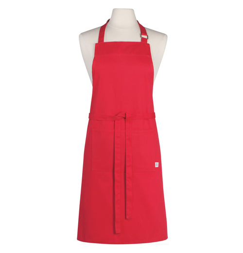  Red Chef Apron with an adjustable neck strap.