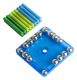 Color Magnetic Construction Set 35 pcs, Green & Blue