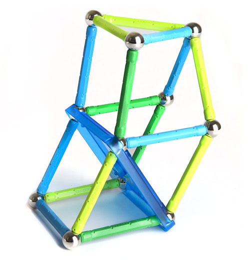 Color Magnetic Construction Set 35 pcs, Green &amp; Blue