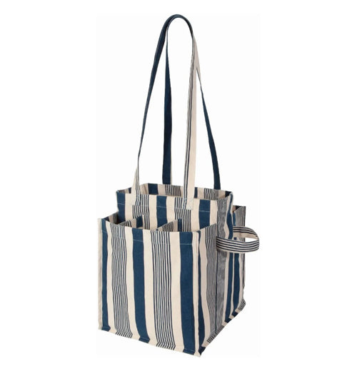 Navy Stripe Shopping Tote