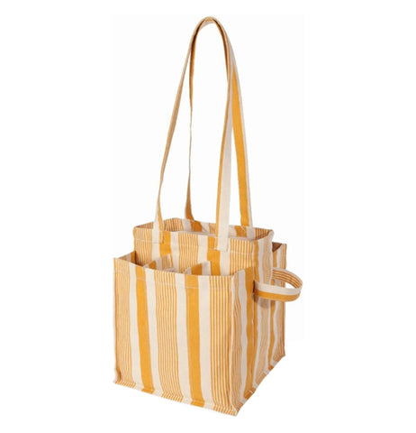 Ochre Stripe Shopping Tote