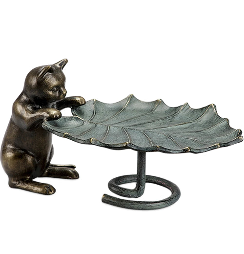 "Kitten and Leaf" Bird Feeder