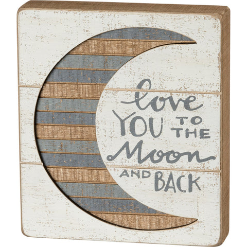 Slat Box Sign "Moon & Back"