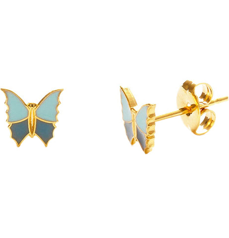 Blue Spring Butterfly Stud Earrings