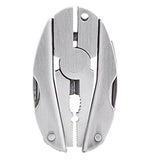 These silver metal pliers have folding handles and are shaped like a ladybug with folded wings.