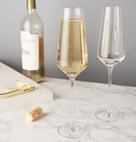 CLEARANCE - "Raye Angled Crystal" Champagne Flutes (Set of 2)