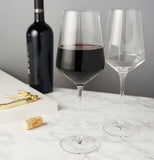 Angled Crystal Bordeaux Glasses (Set of 2)