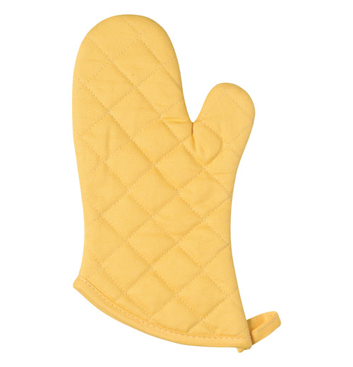 A Lemon Yellow oven mitt with hook