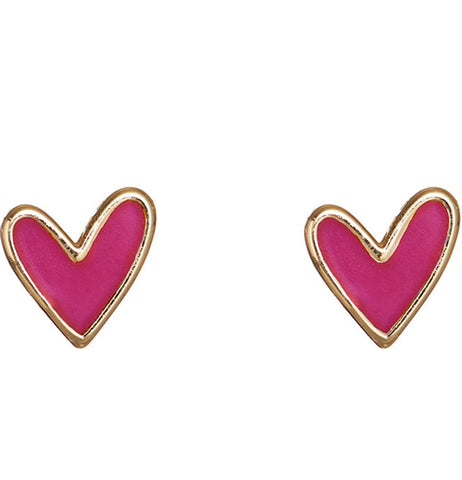 Paradise Pink Sweetheart Stud Earrings