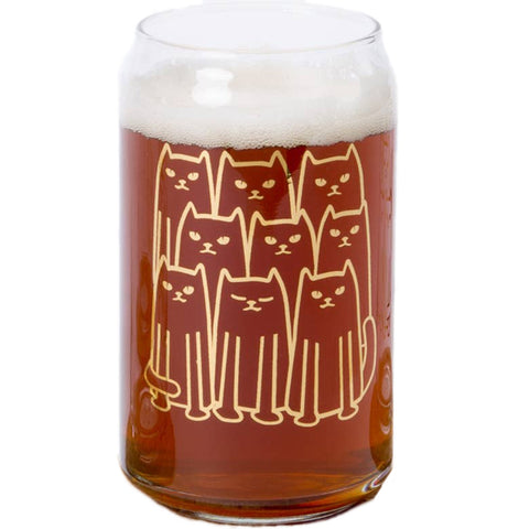 Cats Beer Can Glass