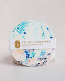 Rainbow Disco Ball Reusable Chipboard Coasters - Set of Four