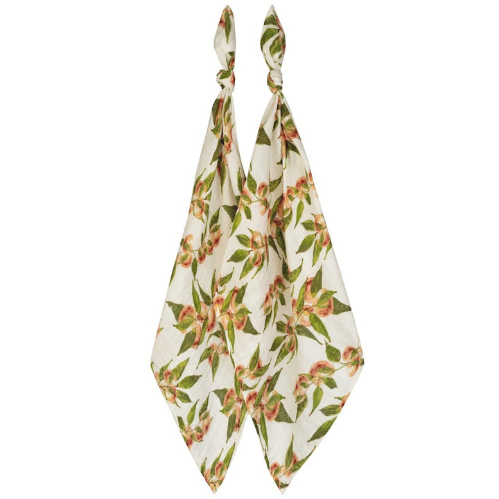 "Peaches" Bamboo Muslin Burp Cloths (Set of 2)