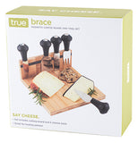 The Brace Magnetic Cheese Board and Tool Set is packaged in a green box. 