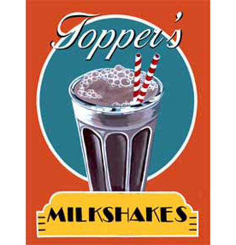 Topper's Shakes Tin Sign