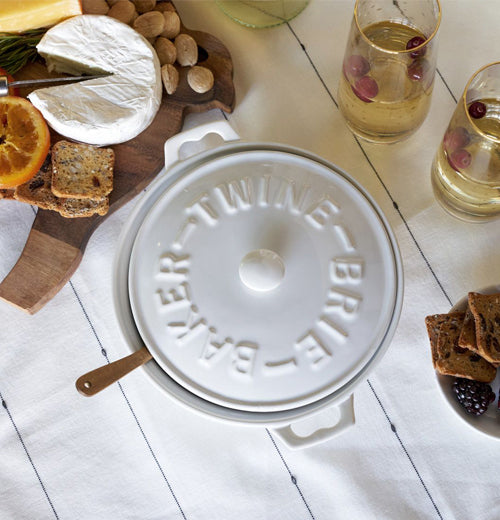 Ceramic Brie Baker &amp; Acacia Wood Spreader