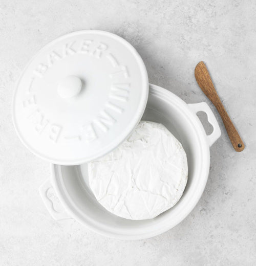 Ceramic Brie Baker &amp; Acacia Wood Spreader