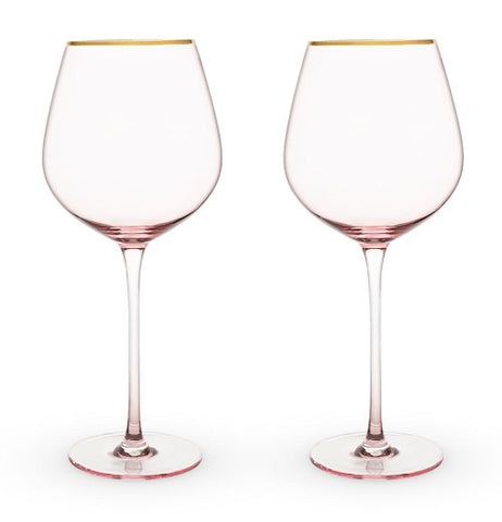 "Rose Crystal" Red Wine Glasses (Set of 2)