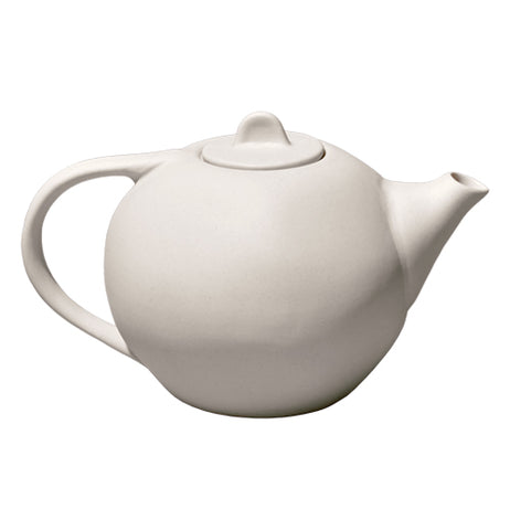 White Stoneware Tea Pot