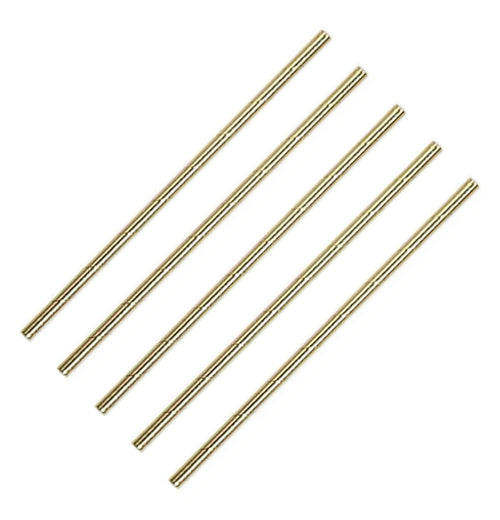 These four paper straws are colored golden.