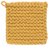 The "Parker Knit" Potholder with a hanging loop is a color of honey. 