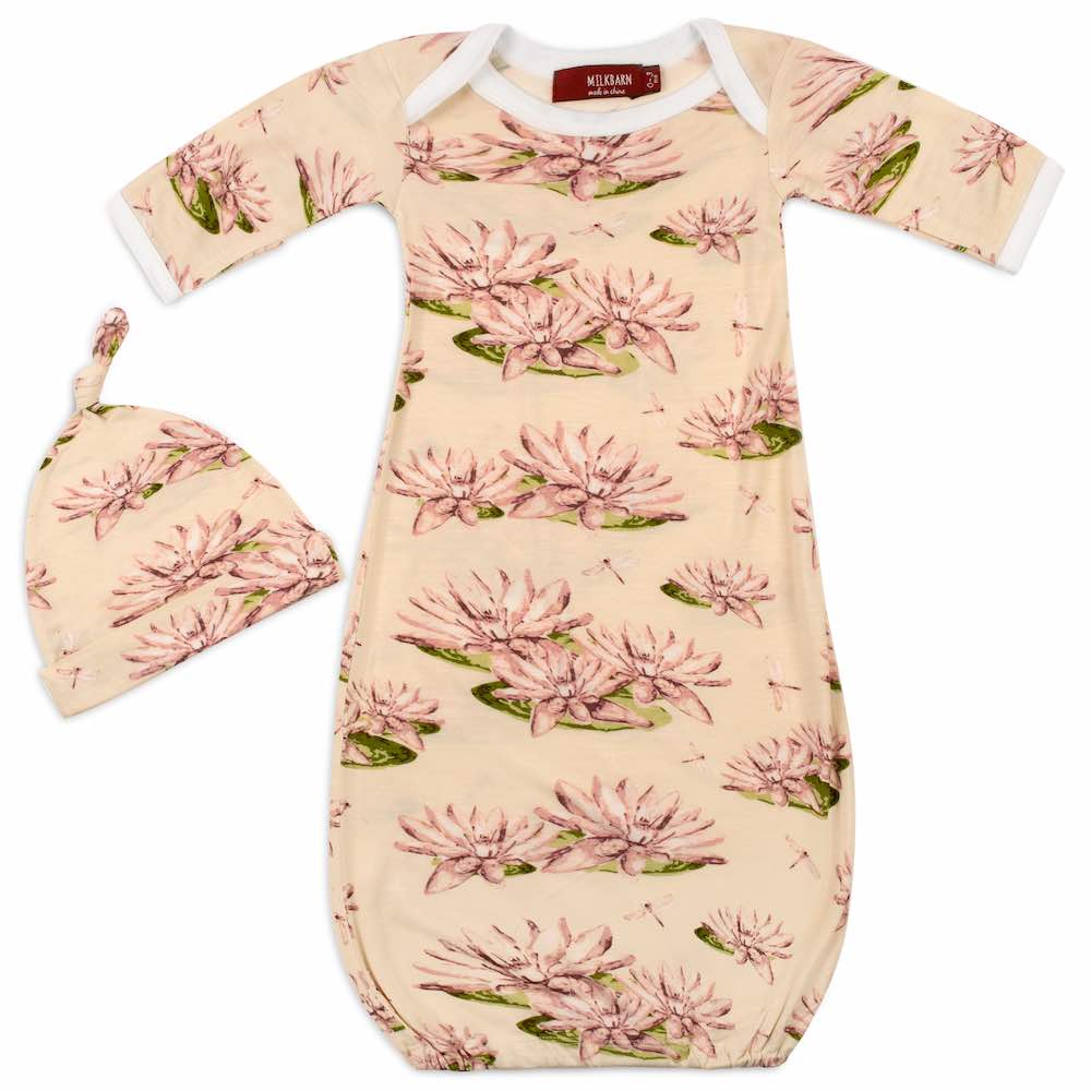 Newborn Gown &amp; Hat Set