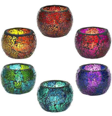 Crackle Mosaic Tea Light Holder