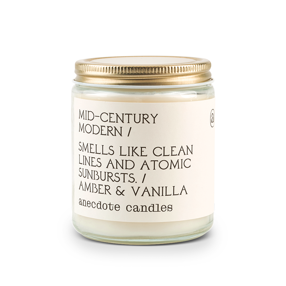 Mid-century Modern (Amber &amp; Vanilla) Candle: 7.8 oz Glass Jar