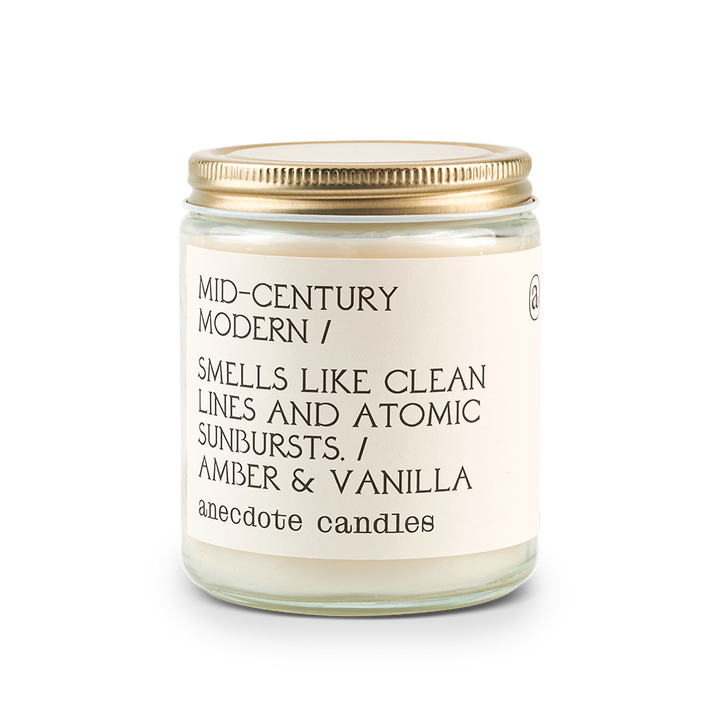 Mid-century Modern (Amber &amp; Vanilla) Candle: 7.8 oz Glass Jar