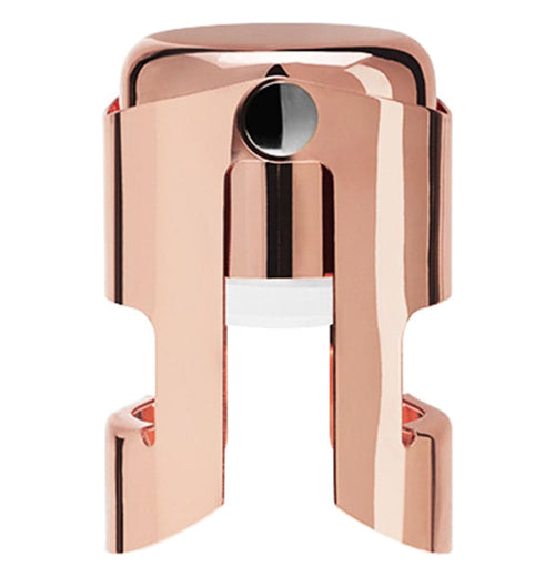 The copper cap of a champagne stopper.