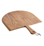 Back view of "Natural Wood" pizza peel that has a strap in the handle.