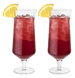 Angled Crystal Hurricane Glasses (Set of 2)