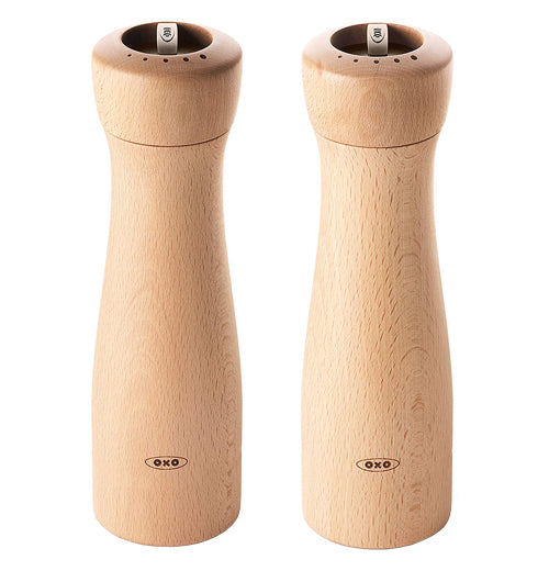 Solid Beechwood Salt And Pepper Grinder Set