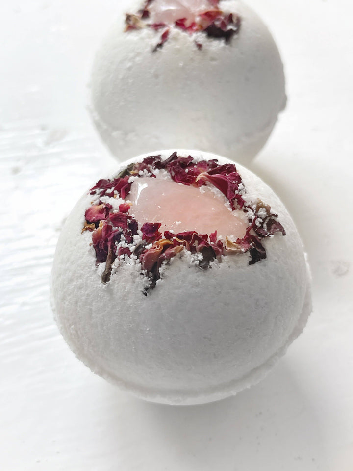 Rose Quartz &amp; Rose Bath Bomb: Medium