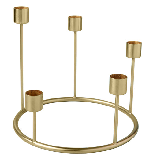 Small Gold Wreath Candle Holder