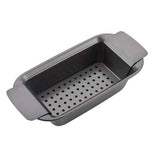 The black baking dish with an insert is shown from a different angle.