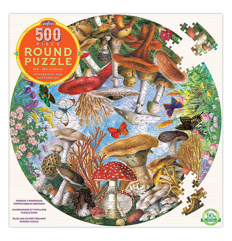 This is a 500 piece Mushrooms and Butterflies puzzle .